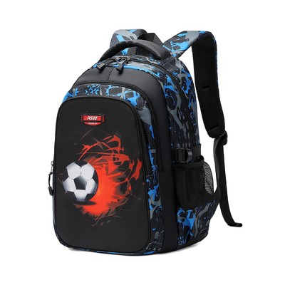 Asge Schulrucksack Für Jungen Und Mädchen – Ergonomisch, Leicht, Wasserdicht Mit Fußball-Print, Ideal Für 8-16 Jahre