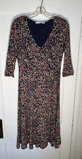 Peruvian Connection Sylvie Floral Dress Faux Wrap 3/4 Sleeve Size S  c956
