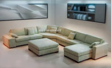 6PC NEW EURO DESIGN U SECTIONAL MICROFIBER FABRIC SOFA S1838M 