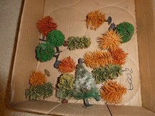 Lot of 16 Vintage HO N Scale Assorted Trees Up to 3" Tall