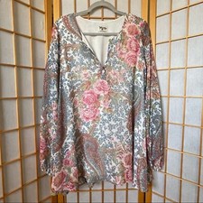 Show Me Your MuMu Jamie long sleeve floral paisley tunic dress Large