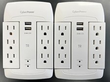 2 Packs-Surge Protector-1200J/125V-6 Swivel Outlets-2 USB Ports-White