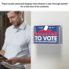 Wall Postcard Holder Single Pocket Postcard Holder for 6" x 4" Advertising Clear