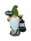 Garden Ornament Gonk Solar Flocked Grass Gnome Welcome Home Decor  33cm