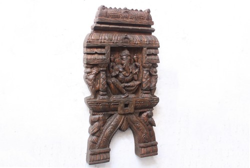 Ganesha Statue Kavadi Hindu Temple Gopuram Ganesh Sculpture Vintage Wall Panel - Picture 2 of 5