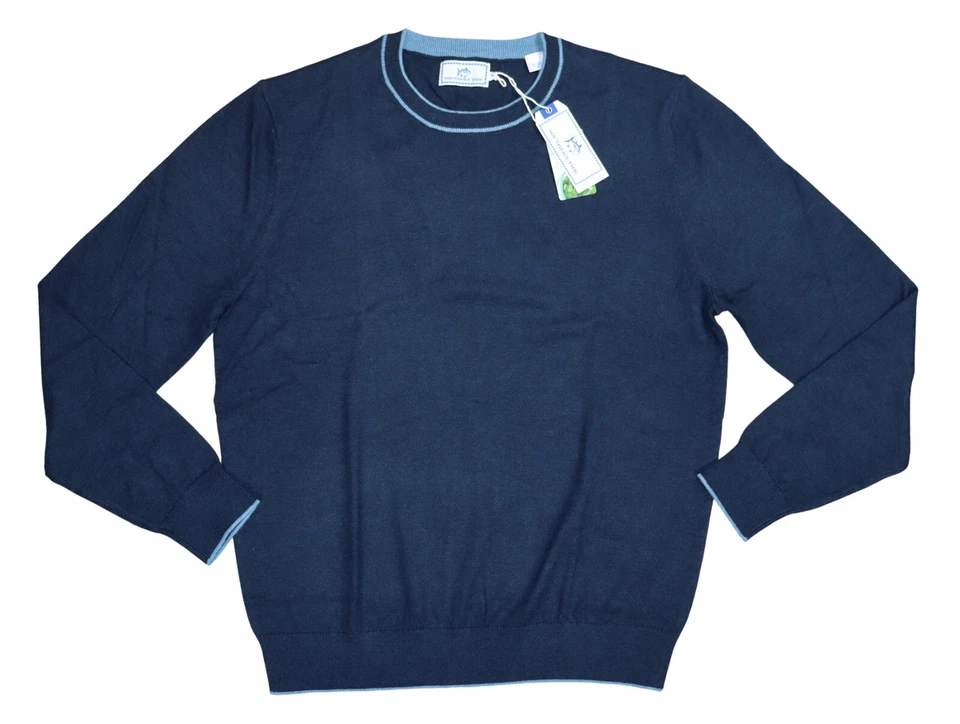Southern Tide Cool Jade 2.0 圆领男式套衫毛衣 M 全新带标签 Heather 海军蓝