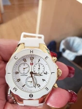 MICHELE Jellybean 38mm Two-Tone Stainless Steel Case with Two-Tone Silicone...