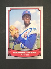 FERGUSON JENKINS AUTO on Card AUTOGRAPH Pacific Legends Baseball Card 1988 #43
