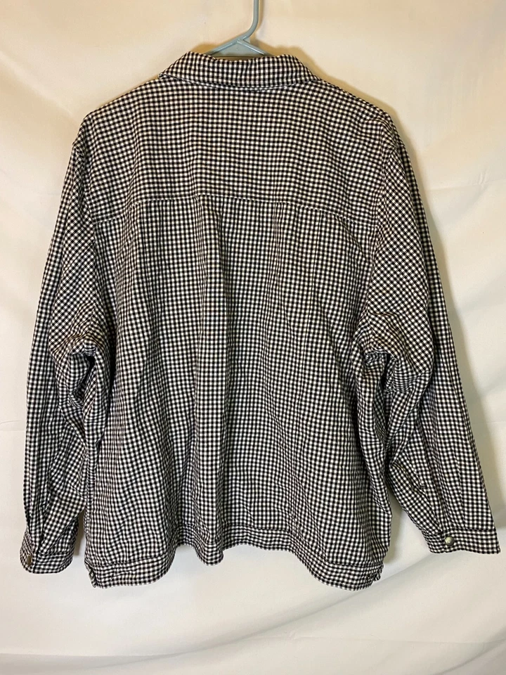 CHRISTOPHER & BANKS WOMENS BLACK WHITE CHECK ZIP UP Blazer PLUS SIZE 3X 24W 26W - Image 2 of 2