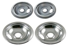 Drip Pan Set Chrome Compatible with Whirlpool FRIGIDAIRE KENMORE Range Oven