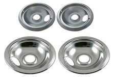 Drip Pan Set Chrome Compatible with Whirlpool FRIGIDAIRE KENMORE Range Oven