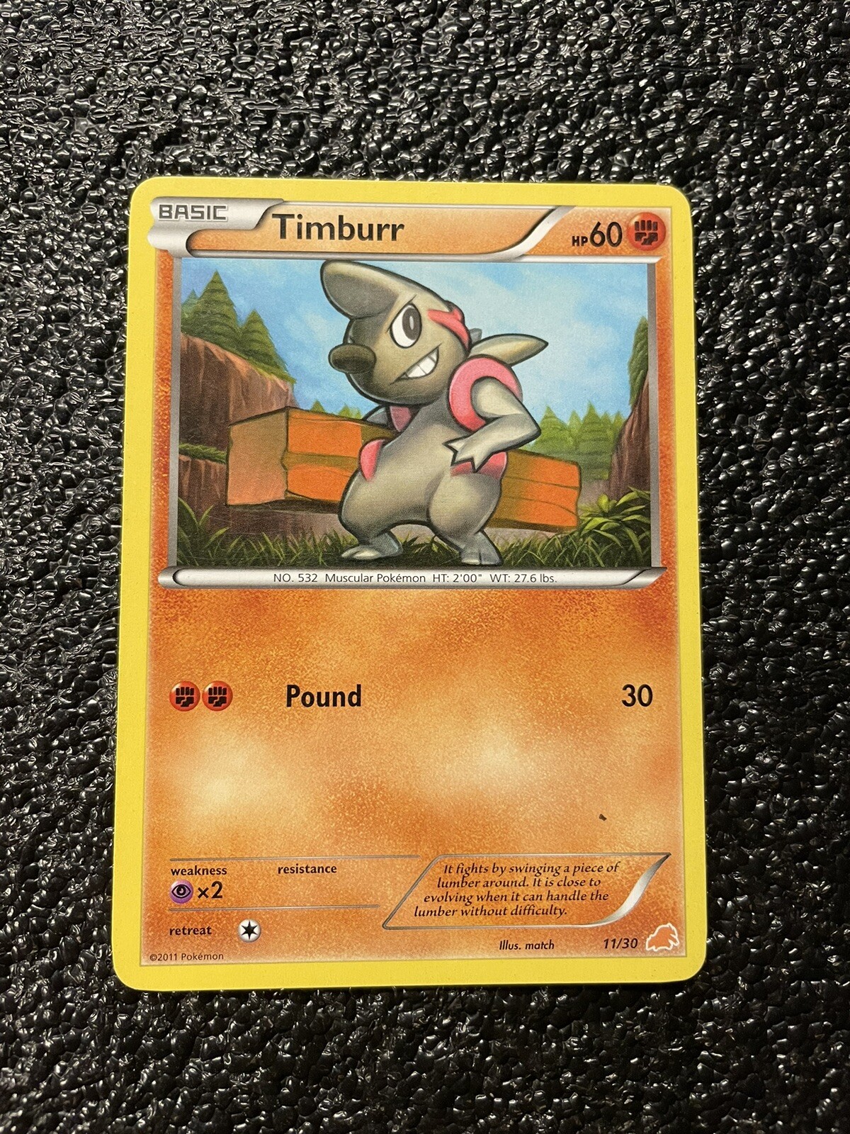 Timburr 58/114 - Black & White - Common - Pokemon Card TCG