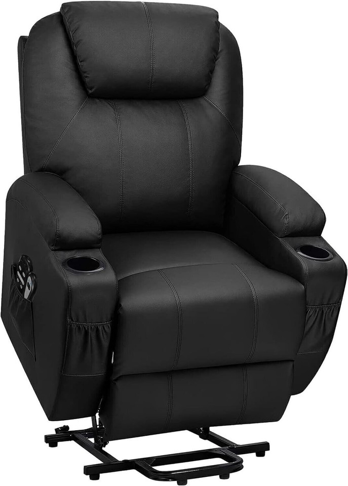Power Lift Recliner Chair PU Leather with Massage for Elderly Ergonomic