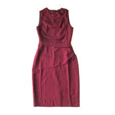 NWT J.Crew 365 High Neck Drape Sheath in Burgundy Lucky Crepe Dress 0 $148