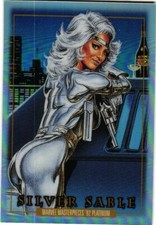 2024 MARVEL MASTERPIECES 92 PLATINUM RAINBOW PARALLEL #81 SILVER SABLE