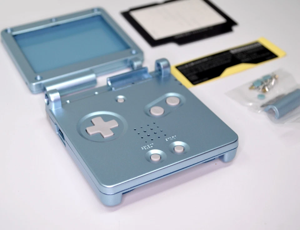 GBA SP Game Boy Advance SP Replacement Housing Shell Screen Lens (PEARL BLUE) - Image 3 of 3