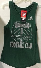 Portland Timbers Women's Adidas MLS Dark Green Nepped Tank Top Shirt  Large