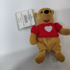 RETIRED Disney Store Winnie the Pooh With Red Sweater 8" Bean Bag Plush W Tag
