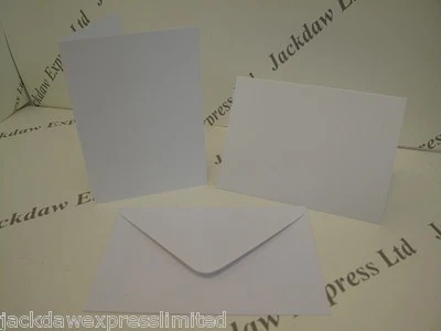 JACKDAW EXPRESS 10 x Greeting Cards Blank A6 White Single Fold with Envelopes AM220