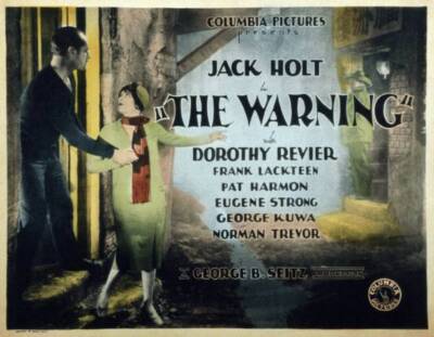 The Warning Poster Us Poster, Jack Holt Dorothy Revier 1927 Old Movie Photo