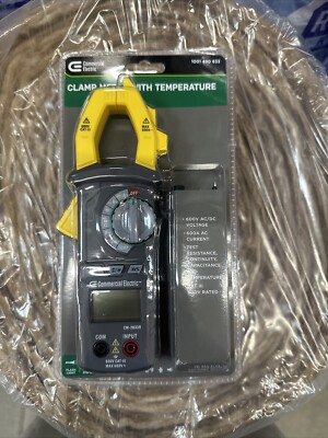 NEW Commercial Electric Clamp Meter w/Temperature 600A 600V - Brand New