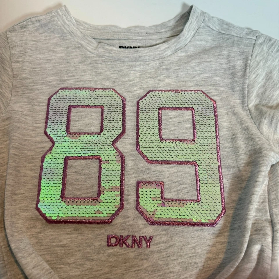Girl's T- Shirt - DKNY - Gray - Size 5 - NEW w/TAGS - Image 2 of 4