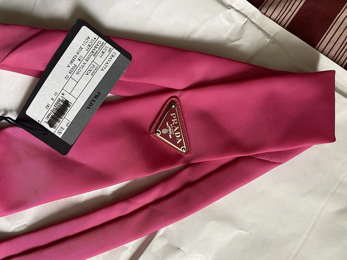 Fuchsia Prada Gabardine Nylon Tie