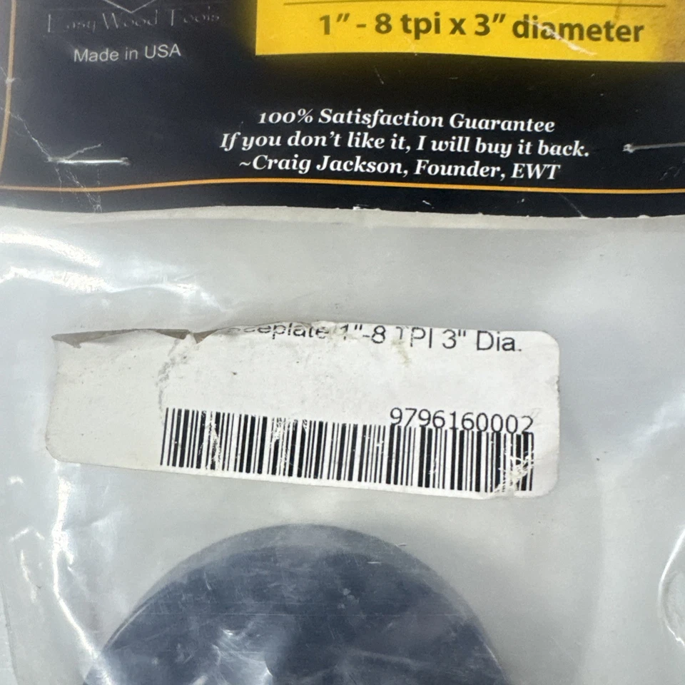 Easy Wood Tools Aluminum Lathe Faceplate 1"-8 tpi x 3" Diam Spanner Hole F430  - Image 3 of 4