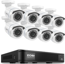ZOSI 8CH 5MP-Lite DVR IR Outdoor CCTV 1080P Waterproof security Camera System