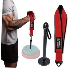 Arm Wrestling Training Strap Belt Hand Grip Arm red with 18mm loading pin