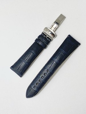 Daniel JeanRichard OEM Dark Navy Croco Leather 22 Strap Buckle Deployment Clasp