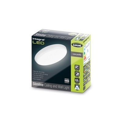 Notbeleuchtung weiß Slimline Decken Wand Leuchte 250mm 4000K 1056lm 12W IK10