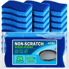 Non Scratch Scrub Sponge, 24Count, Sponges for Dishes, Sponges Kitchen, Cleaning