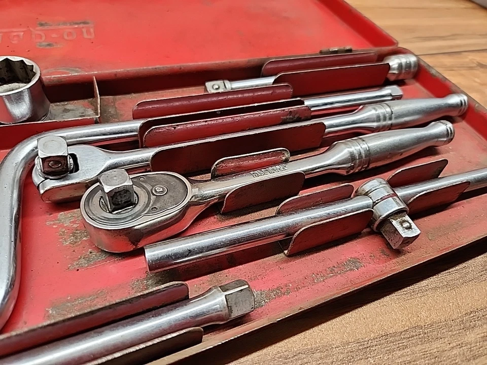 Vtg Snap-On Tools 3/8" Drive Breaker Bar Socket Extension General Service Set - Image 2 of 4