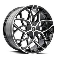 KRAZE KR184 Ricochet 22X8.5 5X112/5X114.3 Offset 38 Black Machined (Qty of 4)