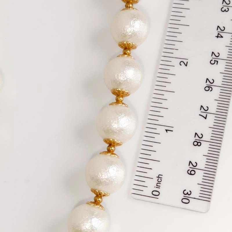 Nuevo Collar de Cuentas de Perlas de Algodón Jcrew 19" Elegante Mujer Fiesta Vacaciones Joyería Regalo Foto 4 de 4