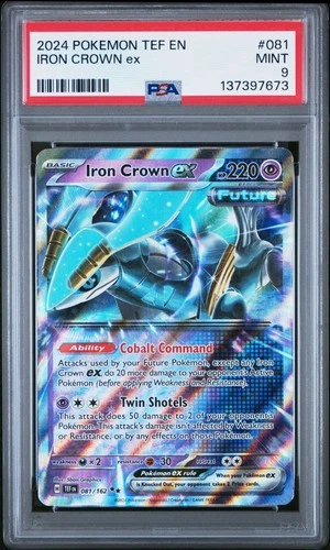 IRON CROWN EX PSA 9 081/162 2024 POKEMON TEF EN-TEMPORAL FORCES US SELLER