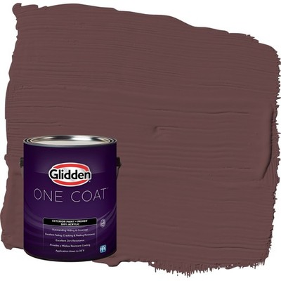 One Coat Chocolate Eclair / Red Flat Exterior Paint W/ Primer 1 Gallon