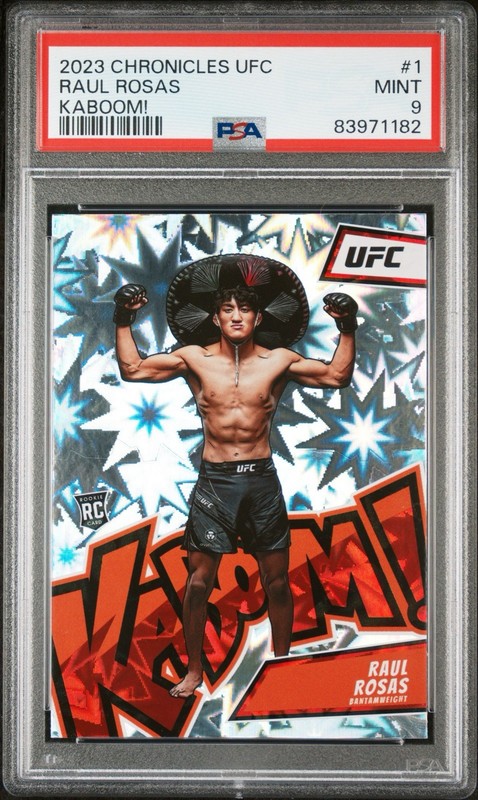 Raul Rosas Rookie KABOOM! SSP 2023 Chronicles UFC #1 RC MINT PSA 9 POP 13
