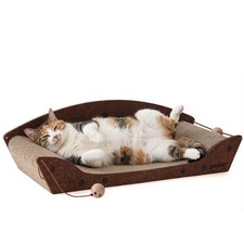 26'' Cardboard Cat Scratcher Bed - Large Scratcher Couch for Indoor Cats, Ort...