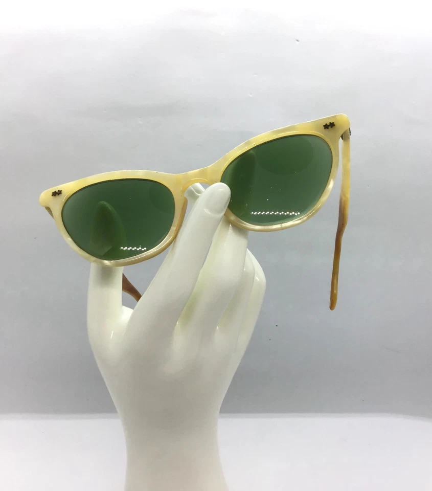 Vintage Mother of Pearl prescription Sunglasses Green Lenses  - Image 2 of 4
