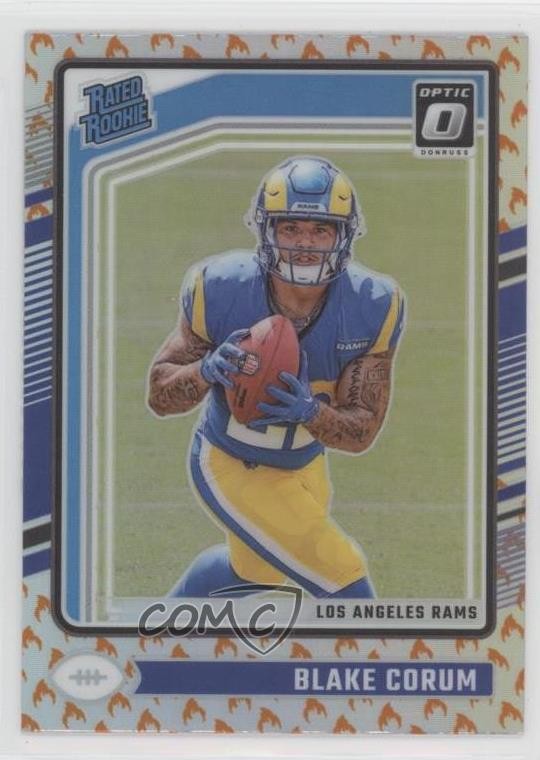 2024 Panini Donruss Optic Rated Fire Prizm Blake Corum #208 Rookie RC 12u8