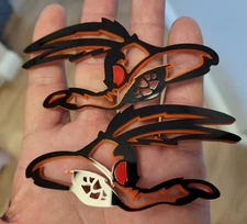 Coyote Badges Emblem Black Orange, Red Eye BANDIT BADGES Fender Angry Agressive