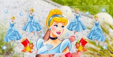 Disney Cinderella Princess Horizontal Wall Sticker Decal, Multicolor
