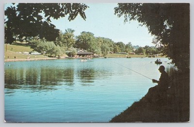 Wheeling West Virginia, Schenk Lake, Fishing Paddle & Row Boats Vintage Postcard