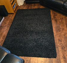 Black Shaggy Deep Pile Rug