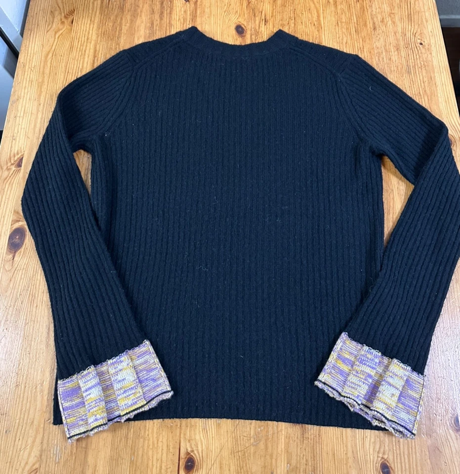 JigSaw Women sweater Rib knit Cashmere wool blend black size s - Image 2 of 4