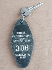 Scarce 1940s Hotel Presidential Washington DC Hotel Key And Fob