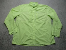 Simms Guide Series Shirt Mens XL Green Long Sleeve Fishing Polyester Outdoor