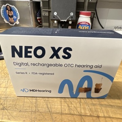 MDHearing NEO XS Digital Rechargeable BTE Hearing Aids w/Charging Case